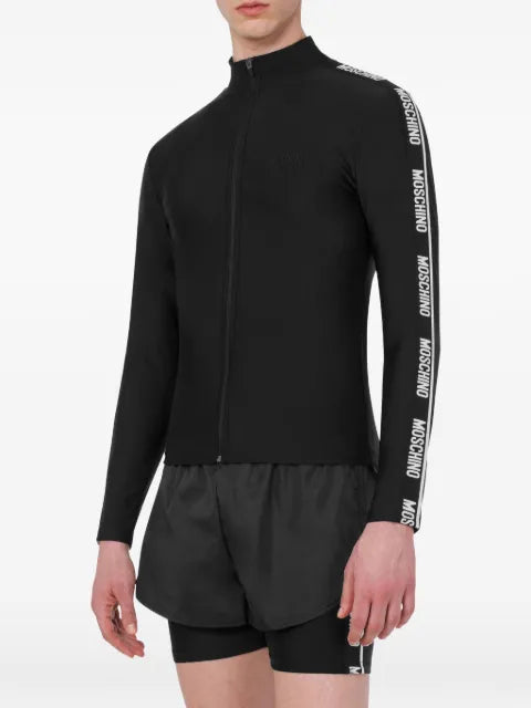 Moschino logo-tape zip-up sweatshirt