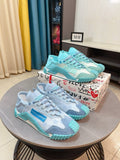 Dolce & Gabbana Turquoise Light Blue & White Sneakers
