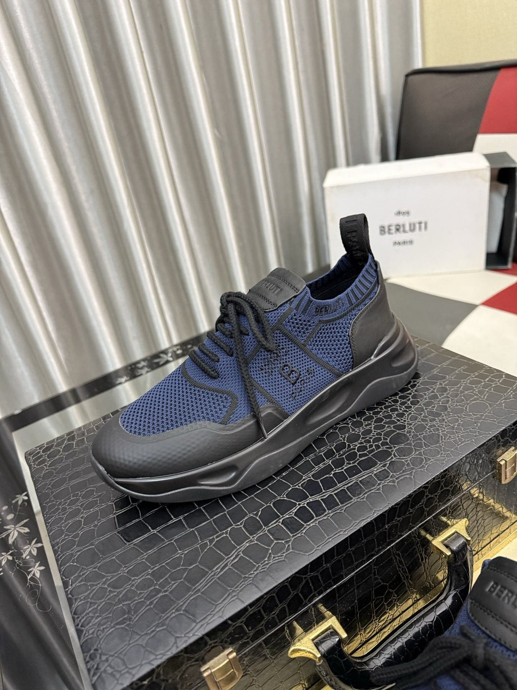 BERLUTI Men's Mesh-Panel Lace-Up Sneakers