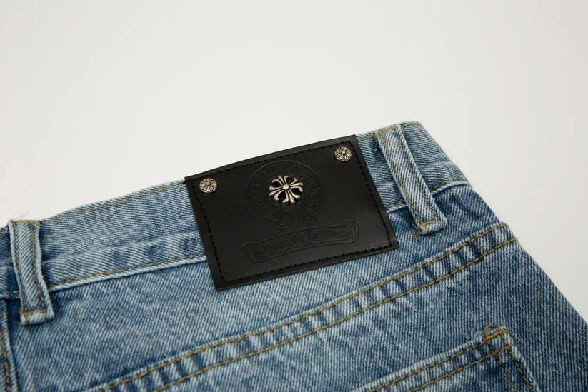 Chrome Hearts Levi's 905 Black Cross Patch Light Blue Jeans